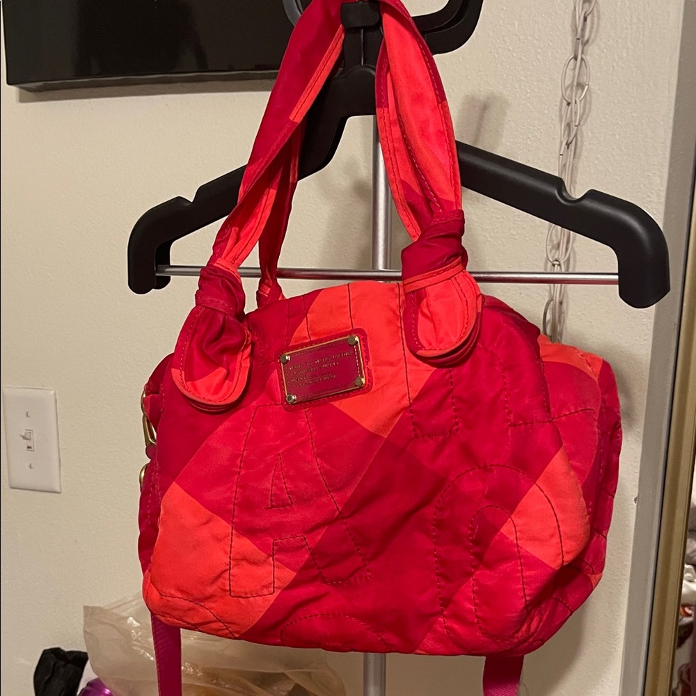 Marc By Marc Jacobs Red and Orange Quilted Shoulder Bag